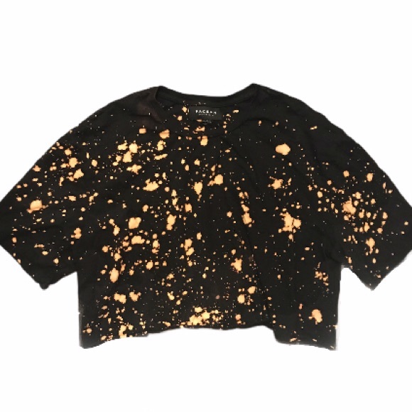 PacSun Tops - PacSun Black Bleached Crop Top